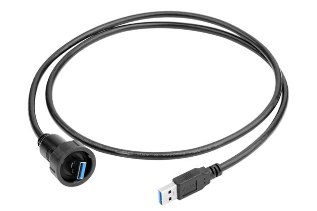 USB3.0焊线SR公插头+公插头(一头包胶1米)