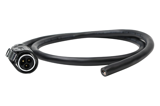 LP24型3芯公插头塑胶+金属款焊接式+线材_L=1M(标准线束)