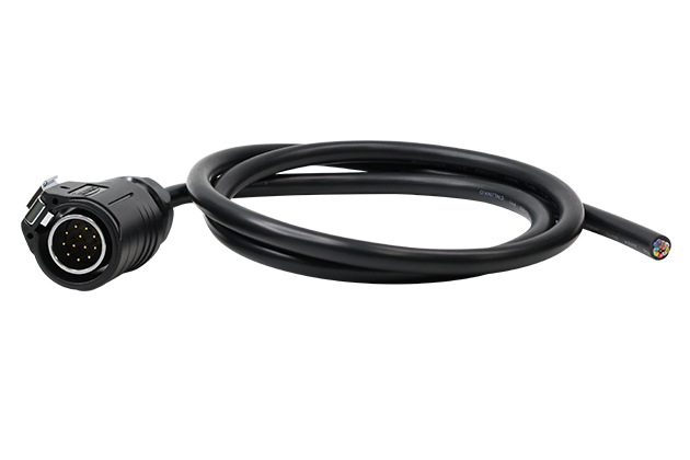 LP20型12芯公插头塑胶+金属款焊接式+线材_L=1M(标准线束)