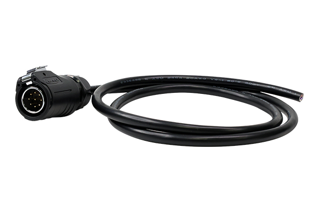 LP20型9芯公插头塑胶+金属款焊接式+线材_L=1M(标准线束)