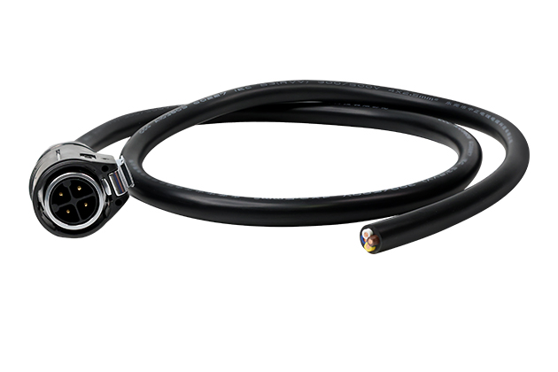 LP24型4芯公插头塑胶+金属款焊接式+线材_L=1M(标准线束)