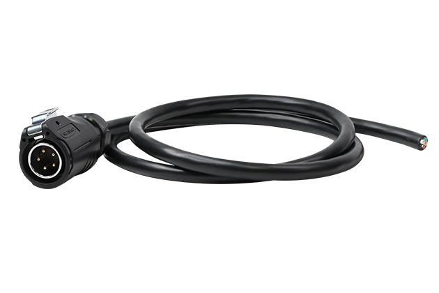 LP20型5芯公插头塑胶+金属款焊接式+线材_L=1M(标准线束)