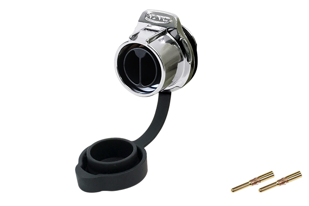 LP20型2芯单孔直式公插座金属款压接式