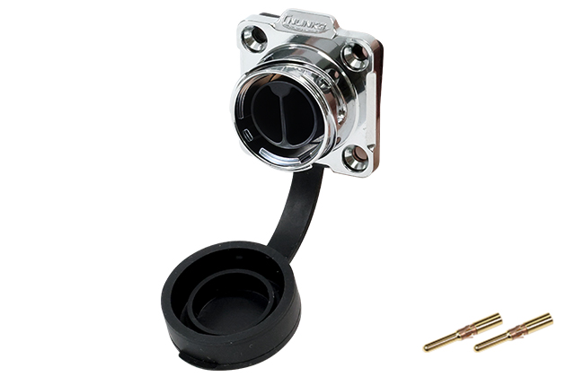 DH20型2芯四孔法兰母插座金属款压接式