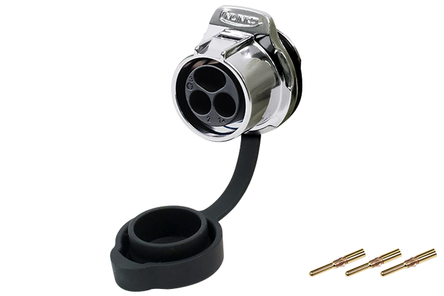 LP20型3芯单孔直式公插座金属款压接式