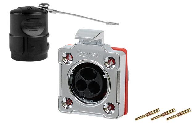 BD20型3芯四孔法兰公插座金属款压接式