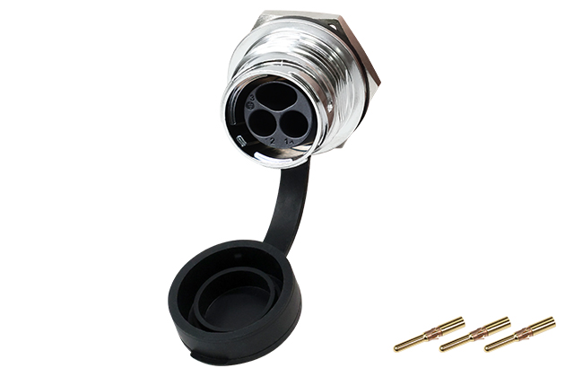 DH20型3芯单孔直式公插座金属款压接式