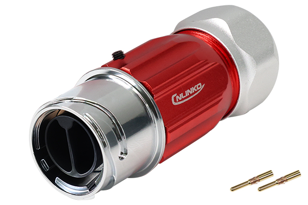 DH20型2芯对接公插座金属款压接式