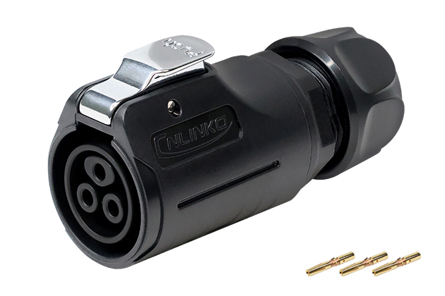 LP20型3芯母插头塑胶款压接式