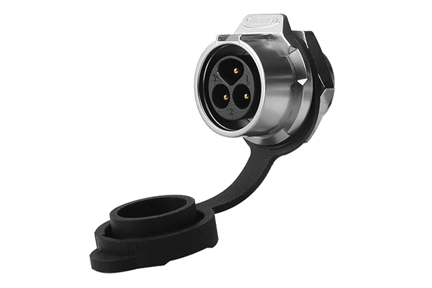 3芯单孔公插座金属