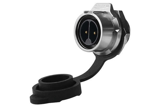 2芯单孔公插座金属