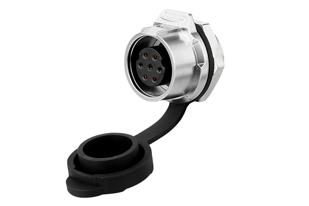 7芯单孔母插座金属