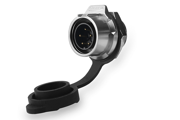 5芯单孔公插座金属