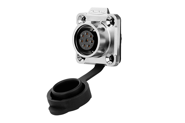 8芯四孔母插座金属