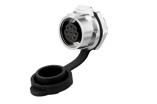 9芯单孔母插座金属