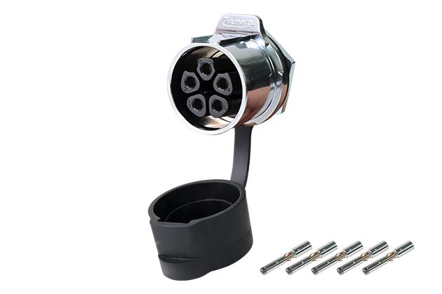 LP32型5芯单孔直式母插座金属款压接式